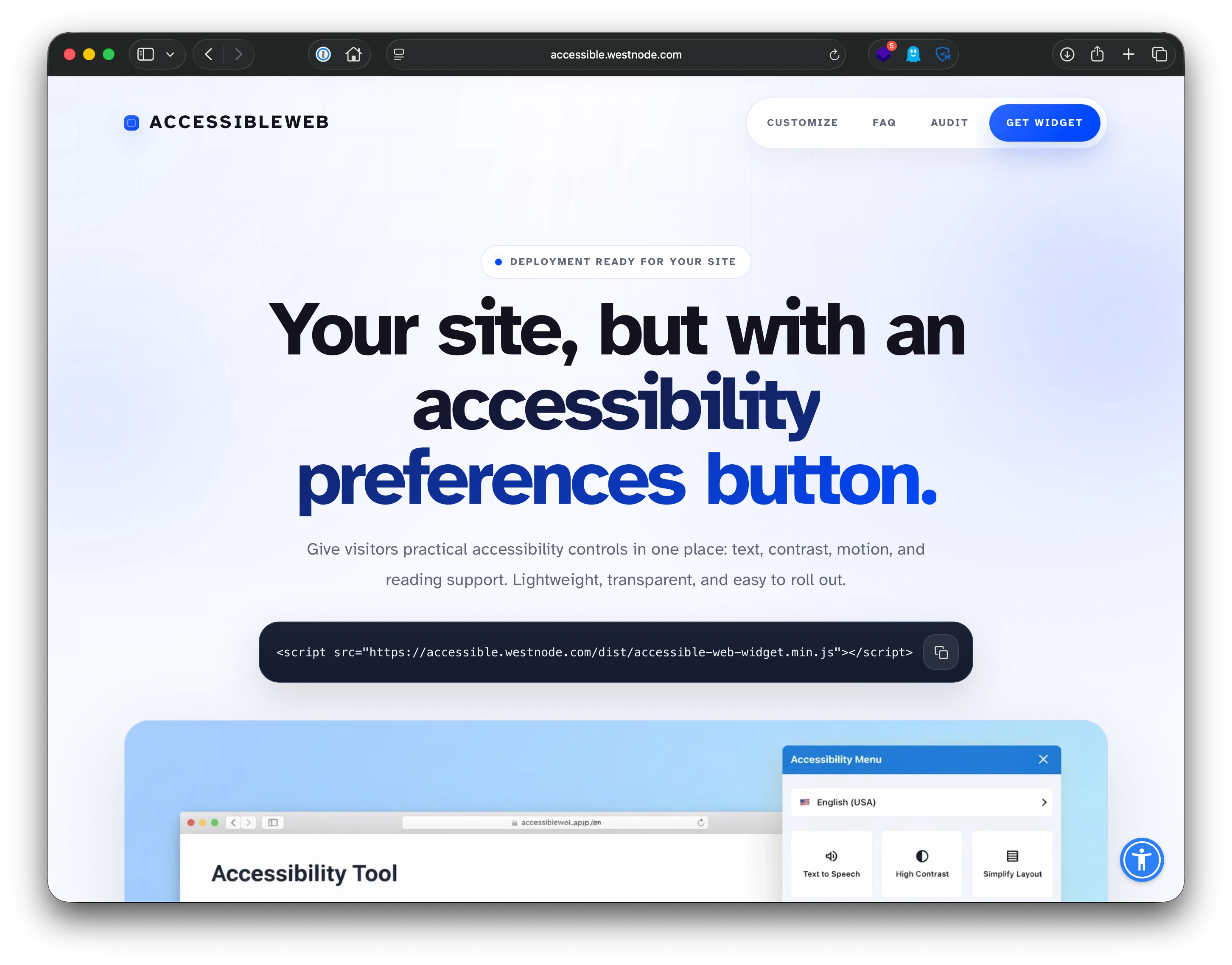 AccessibleWeb website accessibility evaluation interface
