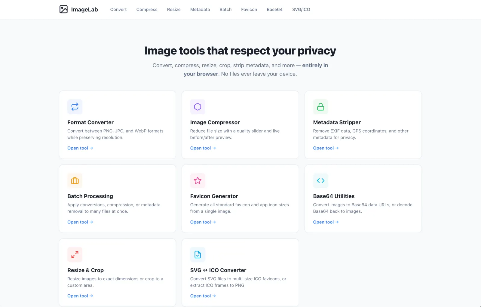 ImageLab browser-based image editing toolkit